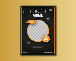 Modern Food Menu Flyer Template brochure poster and banner design vector template in A4 size