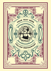 Western card with vintage style