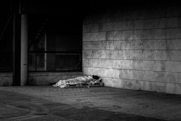 Person sleeping on the street