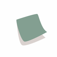 Green sticky paper with shadow. Postal stickers isolated on white background. The concept of memorization. Memory.