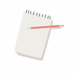 Open spiral notepad and pencil. You can make any entries in it. Productive day and productive life concept.