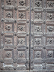 Detail of the Door of the Cathedral of Parma, Italy