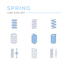 Set color line icons of spring