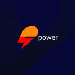 Letter p logo power, p logo, power logo, logo design