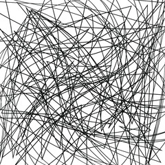 Obraz premium Asymmetrical texture with chaotic lines. Overlay texture for your amazing design. Grain Urban Dust Distress grunge background. Black and white. Abstract geometric pattern. Vector illustration