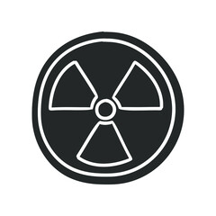 Radioactive Icon Silhouette Illustration. Contaminate Research Symbol Vector Graphic Pictogram Symbol Clip Art. Doodle Sketch Black Sign.