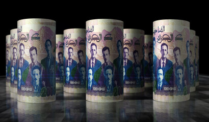 Algeria Dinar money banknotes pack 3d illustration - obrazy, fototapety, plakaty