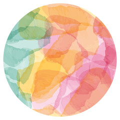 Decorative diamond ball of vector polygonal watercolor. Bright pastel colors - pink, orange, green. Isolated object on a white background.