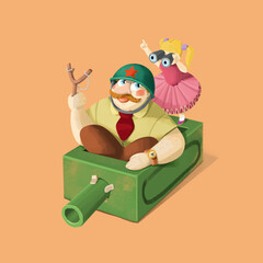 Illustration 23 February Happy Holiday of Defender of the Fatherland.