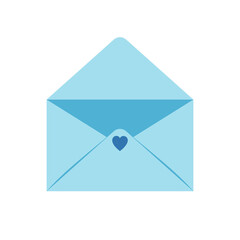 Abstract blue letter vector. Empty blue envelope. Space for text. Vector illustration.