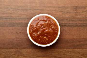 Top View of Chilli Sauce in Bowl