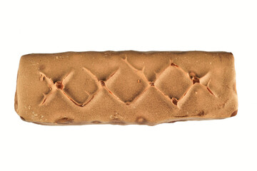 Brown Chocolate Bar Isolated on White Background with Clipping Path