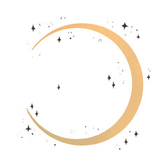 Young moon. New moon and sparks around.