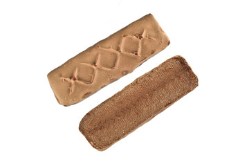 Protein Chocolate Bar Isolated on White Background with Clipping Path