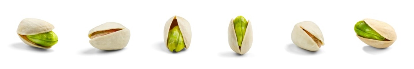 pistachio isolated on white background, clipping path, full depth of field