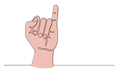 Little finger up vector sign. Hand gesture with pinky meaning i swear or promise. One continuous line art drawing vector illustration of pinky up - obrazy, fototapety, plakaty