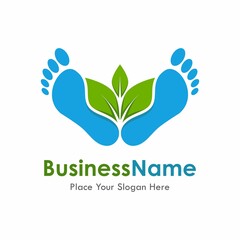 foot leaf vector logo design. suitable for business, web, nature, woman, and beauty, art