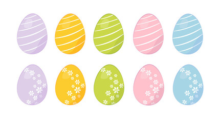 happy Easter, a set of beautiful colorful eggs for the holiday