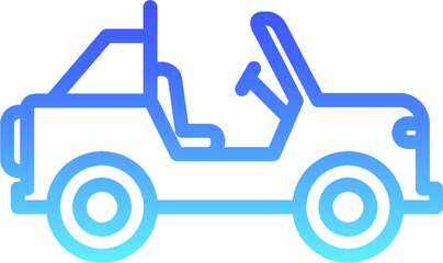 Safari Jeep Line Gradient