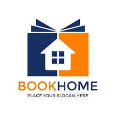 Home book vector logo template. This design use house symbol. Suitable for education.