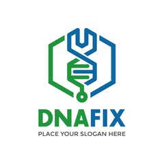 DNA fix vector logo template. This design use chromosome symbol. Suitable for medical.