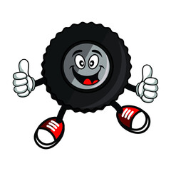 The illustration of Tire cartoon vector. Suitable for automotive field.