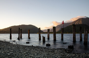 windy sunset at Lago Ranco, southern Chile