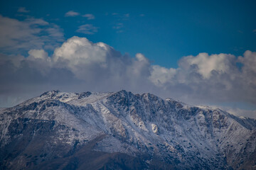 Obraz premium Cloudy skies in the Andes of Monte Patria, northern Chile