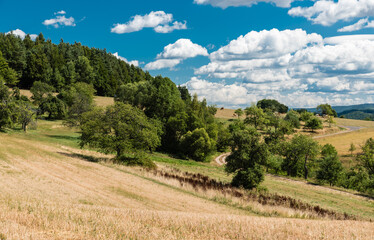 Fototapeta na wymiar Scenic view over the countryside around Johannesberg, Hesse, Germany