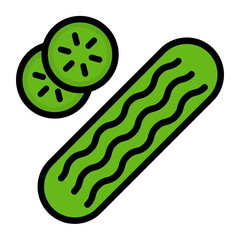 cucumber isolated on white background. Vector illustration of vegetables.