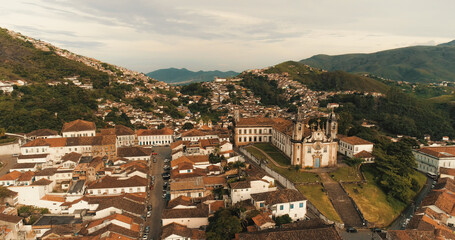 Aerial images of the historic center of Ouro Preto