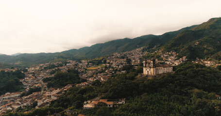 Obraz premium Aerial images of the historic center of Ouro Preto