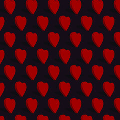 Naklejka na ściany i meble Depth of heart 3d rendering perspective, Set red 3D heart shape frame design. Elements for valentine day festival design. Top view. Vector illustration