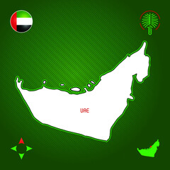 simple outline map of UAE