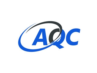 AQC letter creative modern elegant swoosh logo design