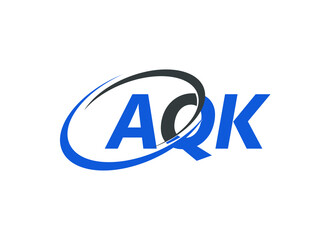 AQK letter creative modern elegant swoosh logo design