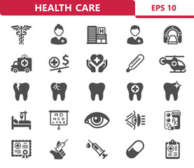 Healthcare Icons. Health Care, Medical, Medicine Icon.