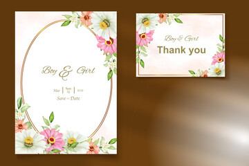 Elegant floral template wedding card