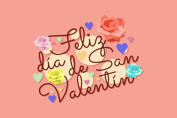Vector illustration of Happy Valentine's Day. Suitable for greeting card, poster and banner