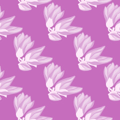 Magnolia seamless pattern. Romantic flower background.