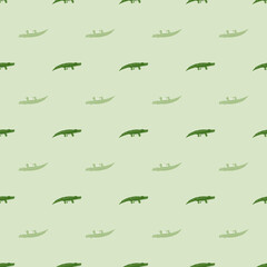 Cute crocodiles seamless pattern.Funny animals background.