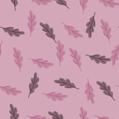 Oak leaf seamless pattern. Plant background.