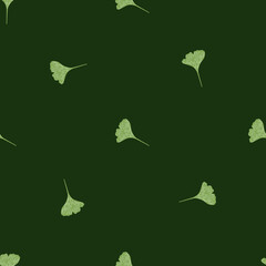 Ginkgo biloba seamless pattern. Beautiful plant background.