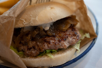 homemade burger