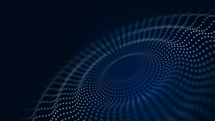 Fototapeta premium Sphere with moving information particles. Global communication technology. 3D rendering.