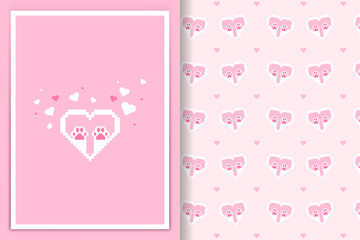chat paw pattern pink background