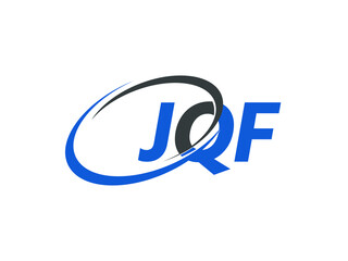 JQF letter creative modern elegant swoosh logo design