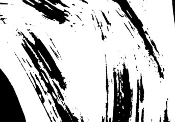 Black and white grunge background. Smears of black paint on white. The abstract backdrop is monochrome. Psychedelic Image