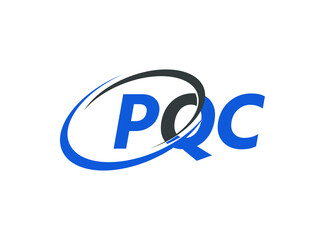 PQC letter creative modern elegant swoosh logo design
