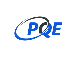 PQE letter creative modern elegant swoosh logo design